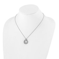 True Origin 14K White Gold 1.17 Carat Lab Grown Diamond VS+ F+ Complete Circle Pendant Necklace, 18" view 4