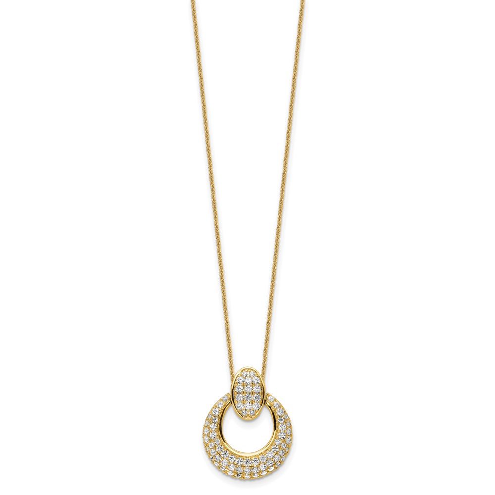 True Origin 14k 1 1/6 carat Lab Grown Diamond VS DEF 18 inch Fancy Circle Pendant Necklace (PM8606-115-YLD)
