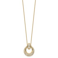 True Origin 14K Yellow Gold 1.17 Carat Lab Grown Diamond VS+ F+ Complete Circle Pendant Necklace, 18" view 2