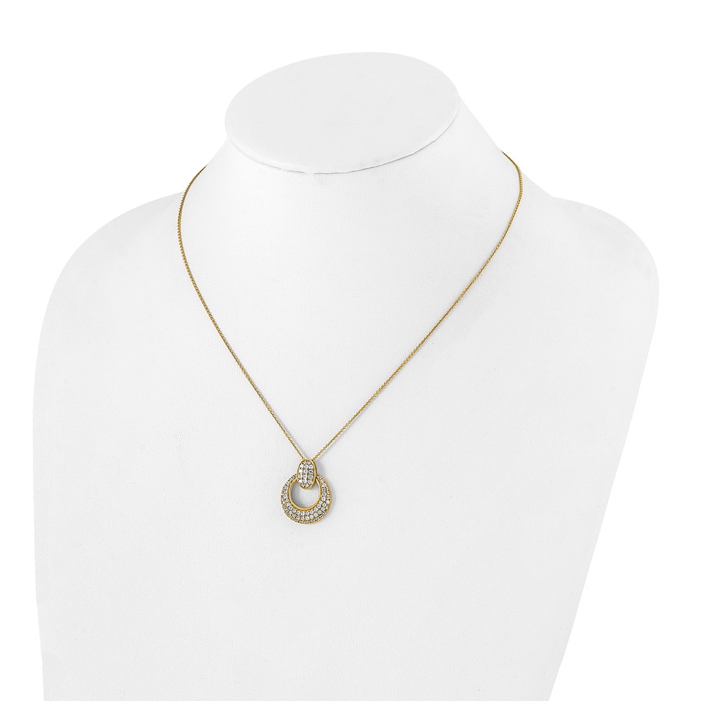 True Origin 14k 1 1/6 carat Lab Grown Diamond VS DEF 18 inch Fancy Circle Pendant Necklace (PM8606-115-YLD)