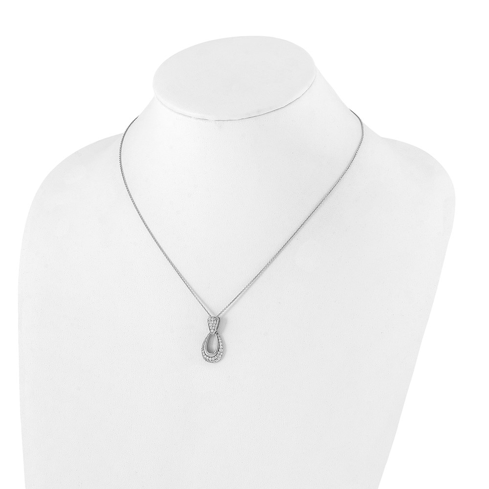 True Origin 14k White Gold 1/2 carat Lab Created Diamond VS DEF 18 inch Fancy Teardrop Necklace (PM8607-056-WLD)