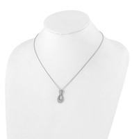True Origin 14K White Gold 0.50 Carat Lab Grown Diamond VS+ F+ Complete Teardrop Necklace, 18" view 4