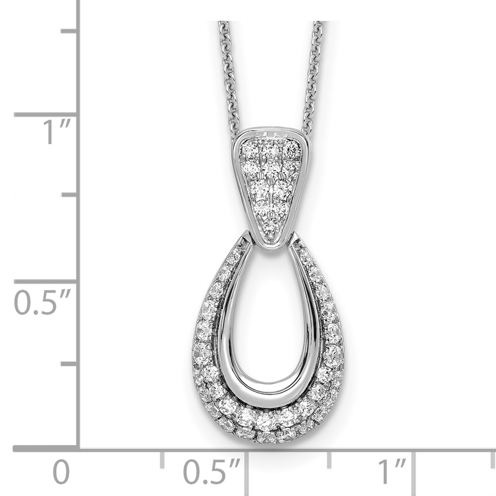 True Origin 14k White Gold 1/2 carat Lab Created Diamond VS DEF 18 inch Fancy Teardrop Necklace (PM8607-056-WLD)