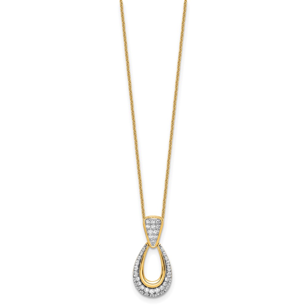 True Origin 14k 1/2 carat Lab Created Diamond VS DEF 18 inch Fancy Teardrop Necklace (PM8607-056-YLD)