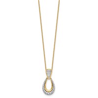 True Origin 14K Yellow Gold 0.50 Carat Lab Grown Diamond VS+ F+ Complete Teardrop Necklace, 18" view 2