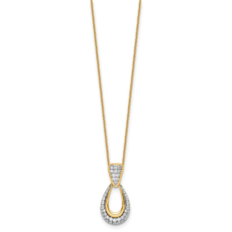 True Origin 14k 1/2 carat Lab Created Diamond VS DEF 18 inch Fancy Teardrop Necklace