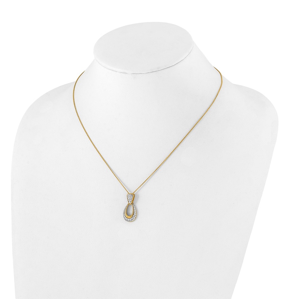 True Origin 14k 1/2 carat Lab Created Diamond VS DEF 18 inch Fancy Teardrop Necklace (PM8607-056-YLD)