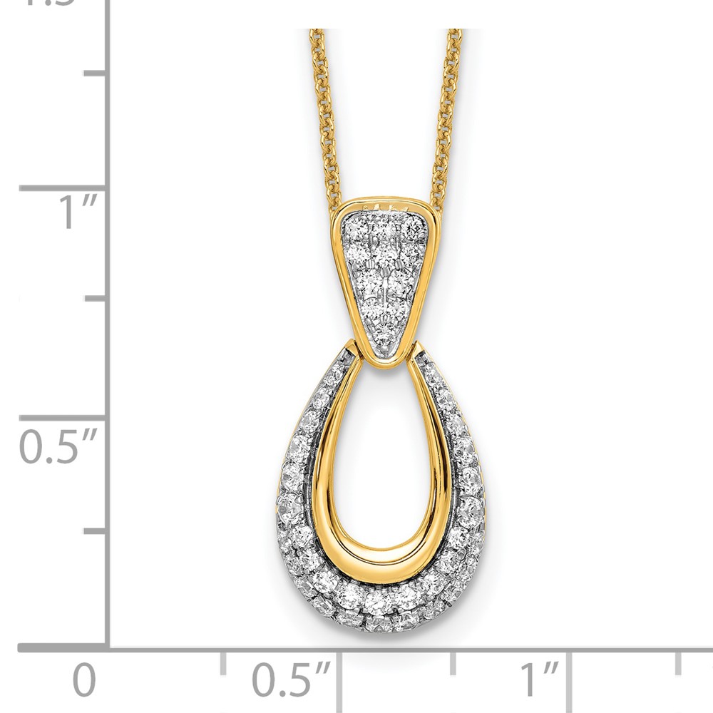 True Origin 14k 1/2 carat Lab Created Diamond VS DEF 18 inch Fancy Teardrop Necklace (PM8607-056-YLD)