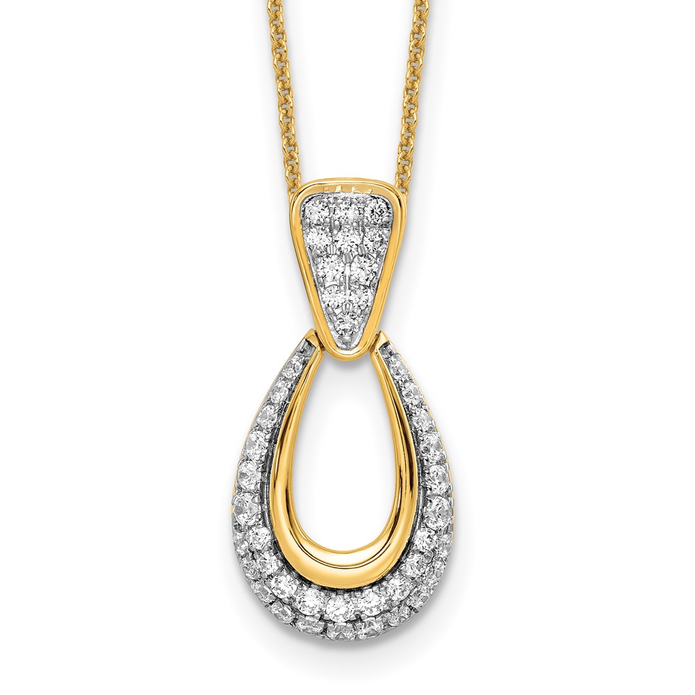 True Origin 14k 1/2 carat Lab Created Diamond VS DEF 18 inch Fancy Teardrop Necklace (PM8607-056-YLD)