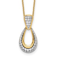 True Origin 14K Yellow Gold 0.50 Carat Lab Grown Diamond VS+ F+ Complete Teardrop Necklace, 18" view 1