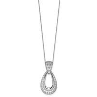 True Origin 14K White Gold 1.33 Carat Lab Grown Diamond VS+ F+ Complete Teardrop Necklace, 18" view 2