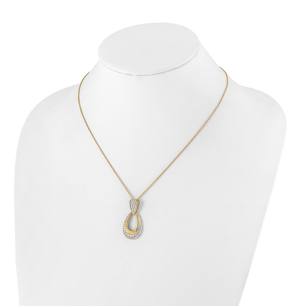 True Origin 14k 1 1/3 carat Lab Created Diamond VS DEF 18 inch Fancy Teardrop Necklace (PM8607-130-YLD)