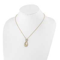 True Origin 14K Yellow Gold 1.33 Carat Lab Grown Diamond VS+ F+ Complete Teardrop Necklace, 18" view 4