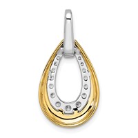 True Origin 14K Two Tone Yellow and White Gold 0.62 Carat Lab Grown Diamond VS+ F+ Complete Teardrop Necklace, 18" view 3