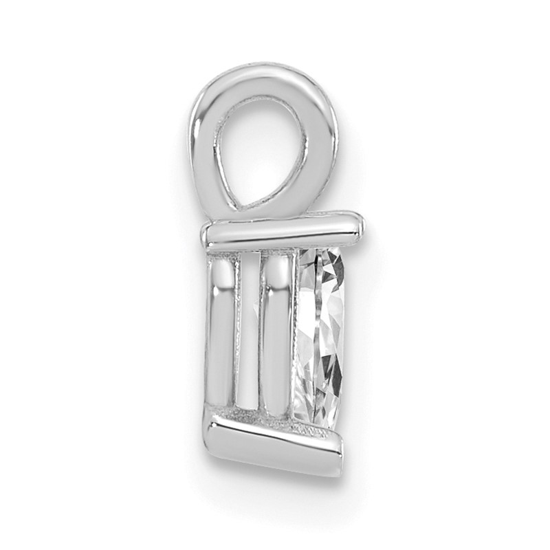 14K White Gold Lab Grown Diamond VS/SI+ G+ 5.85x3.0mm Pear Solitaire Pendan