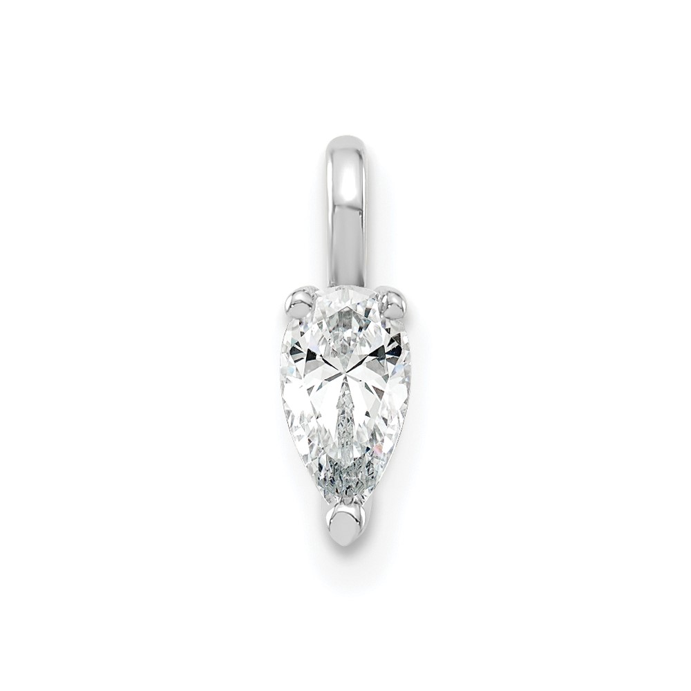 14kw 5.85x3.0mm Pear Lab Grown Diamond SI+, H+, Solitaire Pendant