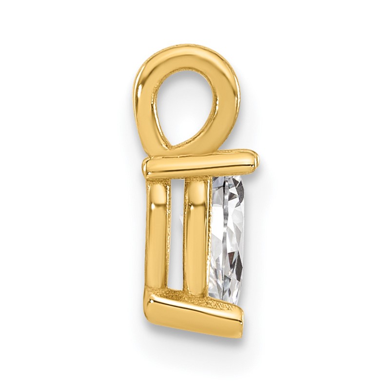 14K Lab Grown Diamond VS/SI+ G+ 5.85x3.0mm Pear Solitaire Pendant
