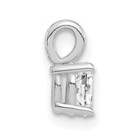 14K White Gold 0.33 Carat Lab Grown Diamond VS SI+ G+ Complete Oval Solitaire Pendant view 2