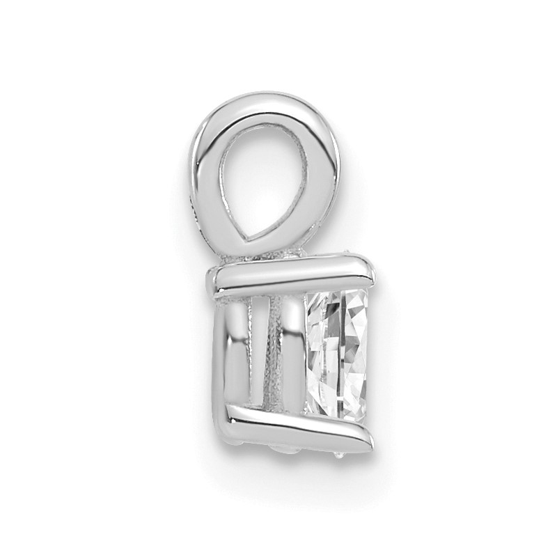 14k White Gold 1/3 carat Lab Grown Diamond VS/SI+ G+ Complete Oval Solitaire Pendant