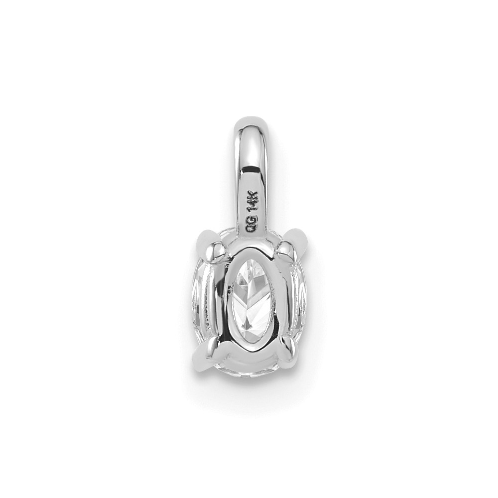 14k White Gold 1/3 carat Lab Grown Diamond VS/SI+ G+ Complete Oval Solitaire Pendant (PM8799-033-WLG)