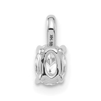 14K White Gold 0.33 Carat Lab Grown Diamond VS SI+ G+ Complete Oval Solitaire Pendant view 3