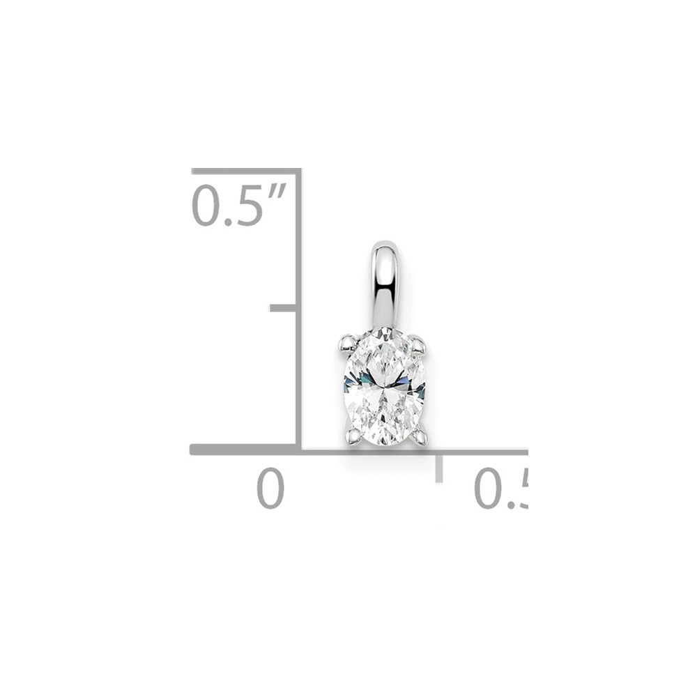 14k White Gold 1/3 carat Lab Grown Diamond VS/SI+ G+ Complete Oval Solitaire Pendant (PM8799-033-WLG)