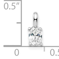 14K White Gold 0.33 Carat Lab Grown Diamond VS SI+ G+ Complete Oval Solitaire Pendant view 4
