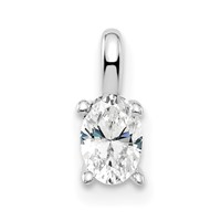 14K White Gold 0.33 Carat Lab Grown Diamond VS SI+ G+ Complete Oval Solitaire Pendant view 1