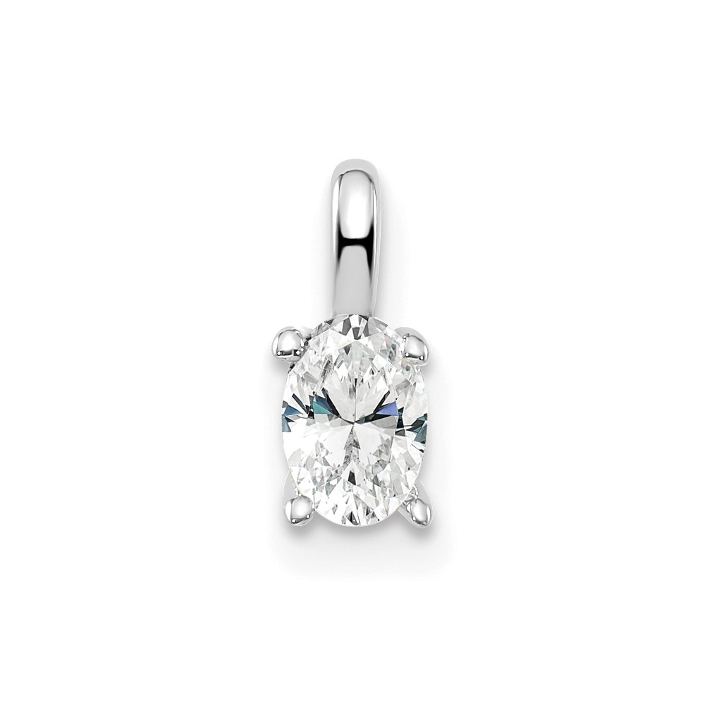14kw 5.35x3.65mm Oval Lab Grown Diamond SI+, H+, Solitaire Pendant