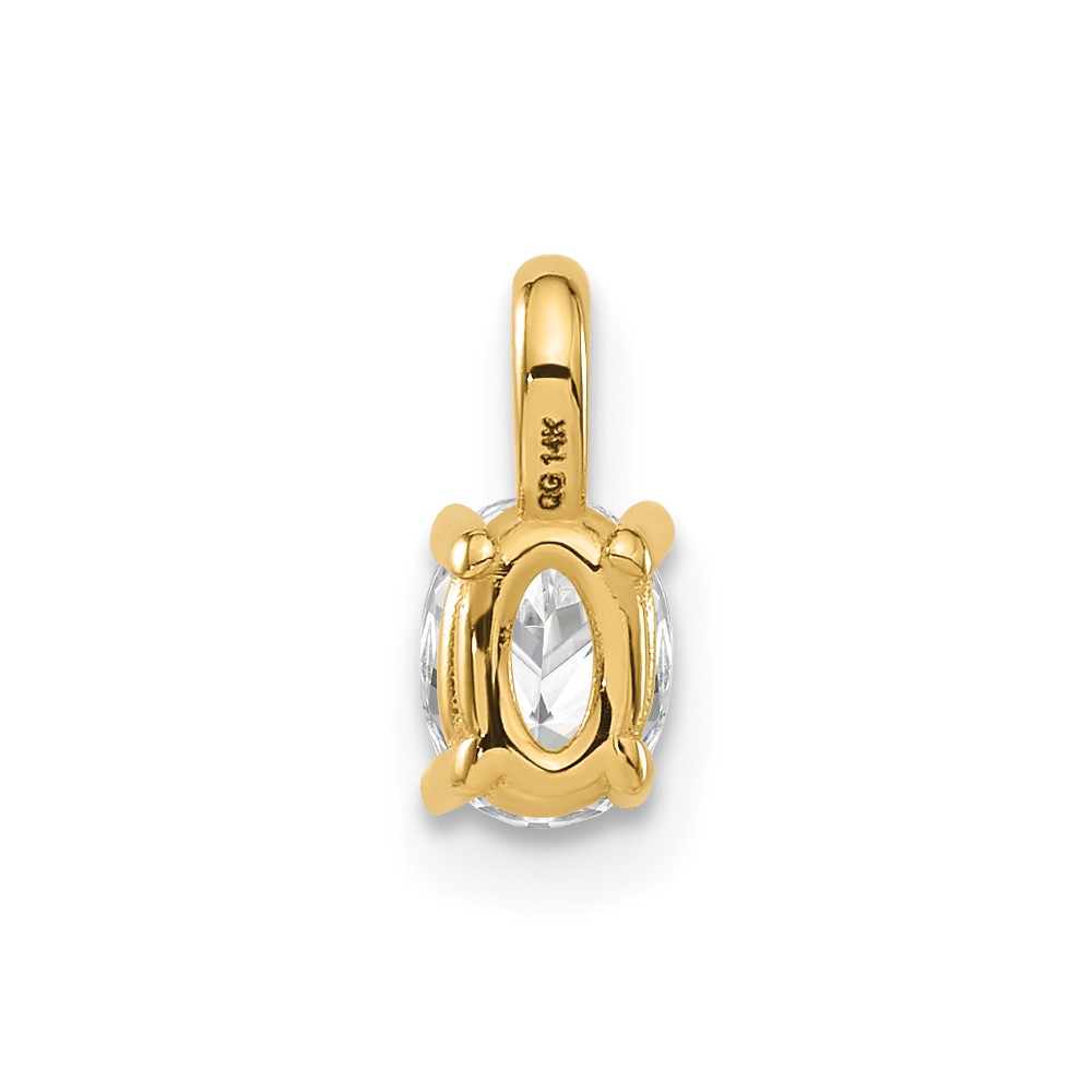 14k 1/3 carat Lab Grown Diamond VS/SI+ G+ Complete Oval Solitaire Pendant (PM8799-033-YLG)