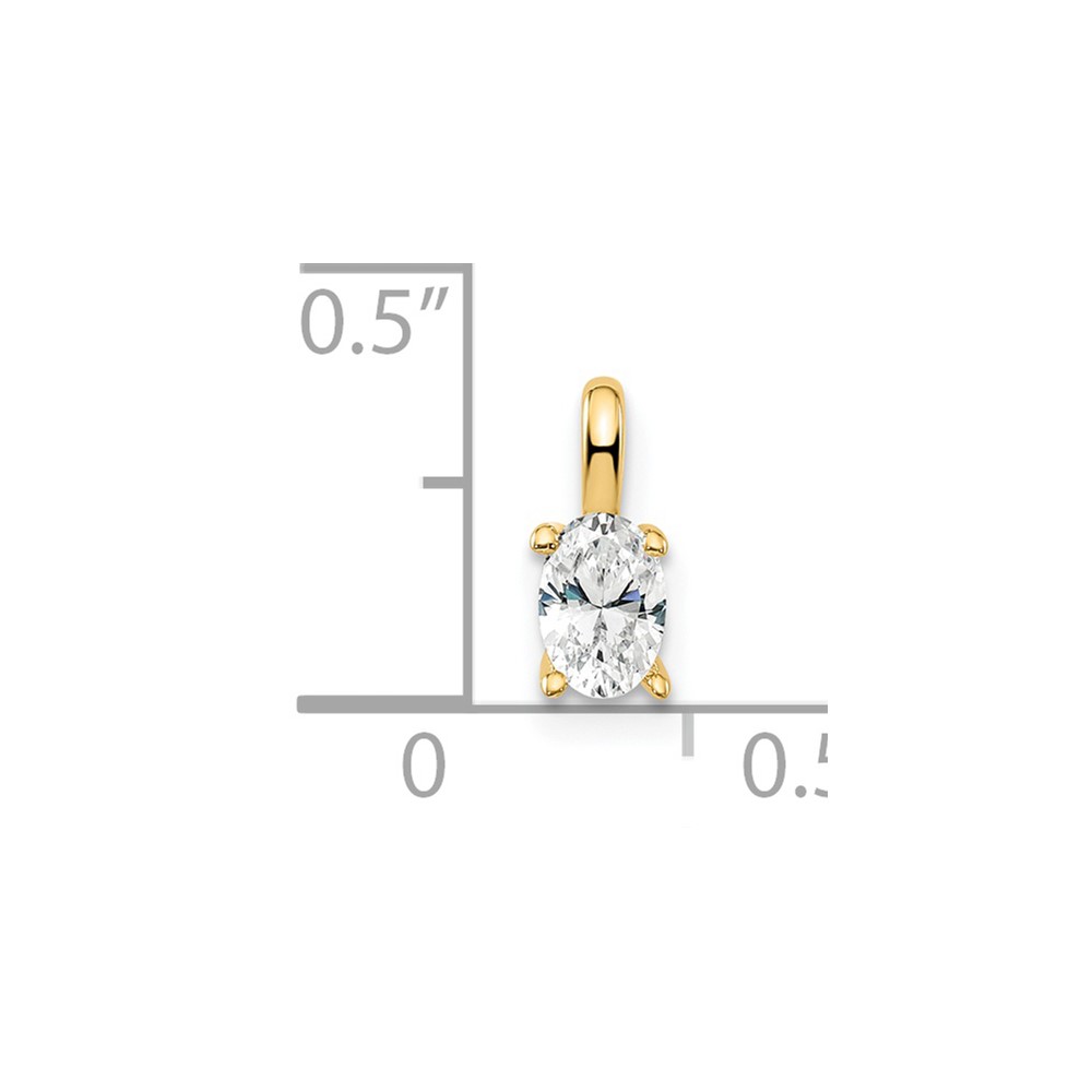 14k 1/3 carat Lab Grown Diamond VS/SI+ G+ Complete Oval Solitaire Pendant (PM8799-033-YLG)
