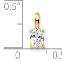 14K Yellow Gold 0.33 Carat Lab Grown Diamond VS SI+ G+ Complete Oval Solitaire Pendant view 4