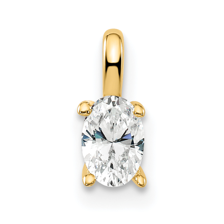 14k 1/3 carat Lab Grown Diamond VS/SI+ G+ Complete Oval Solitaire Pendant (PM8799-033-YLG)