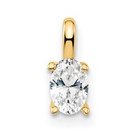 14K Yellow Gold 0.33 Carat Lab Grown Diamond VS SI+ G+ Complete Oval Solitaire Pendant view 1