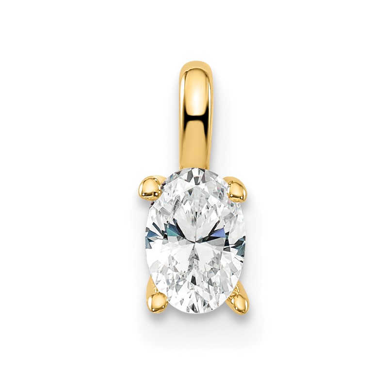 14k 1/3 carat Lab Grown Diamond VS/SI+ G+ Complete Oval Solitaire Pendant