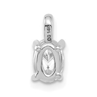 14K White Gold 0.50 Carat Lab Grown Diamond VS SI+ G+ Complete Oval Solitaire Pendant view 3