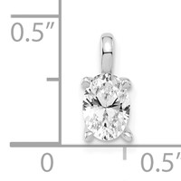 14K White Gold 0.50 Carat Lab Grown Diamond VS SI+ G+ Complete Oval Solitaire Pendant view 4