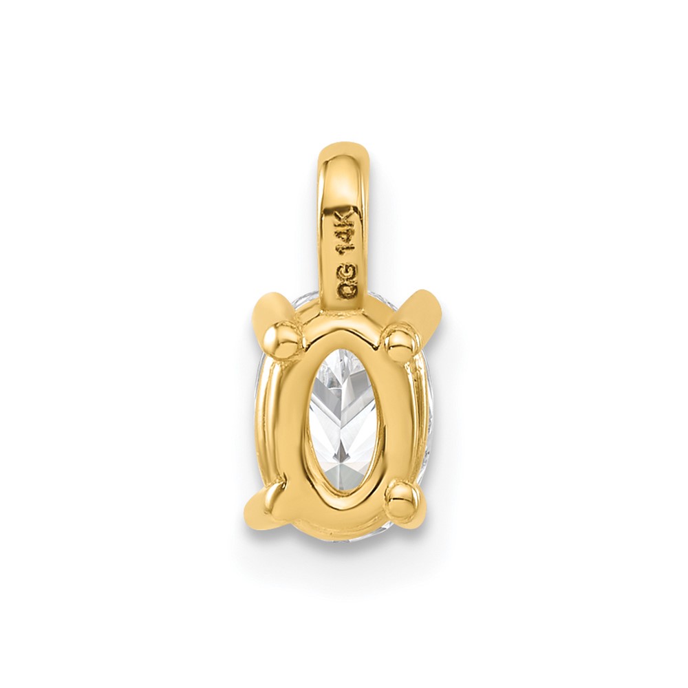 14k 1/2 carat Lab Grown Diamond VS/SI+ G+ Complete Oval Solitaire Pendant (PM8799-050-YLG)