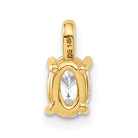 14K Yellow Gold 0.50 Carat Lab Grown Diamond VS SI+ G+ Complete Oval Solitaire Pendant view 4