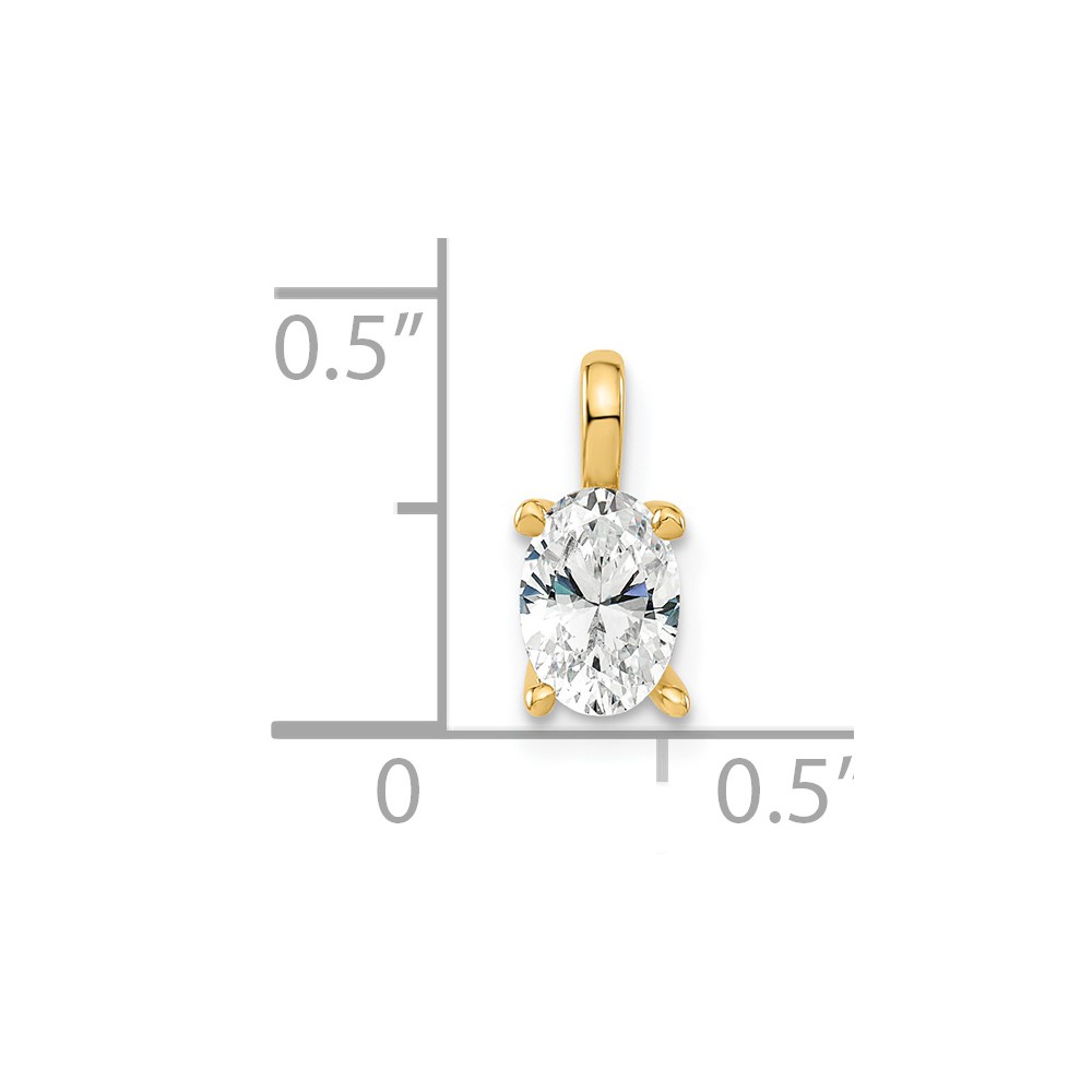 14k 1/2 carat Lab Grown Diamond VS/SI+ G+ Complete Oval Solitaire Pendant (PM8799-050-YLG)