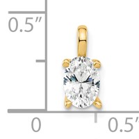14K Yellow Gold 0.50 Carat Lab Grown Diamond VS SI+ G+ Complete Oval Solitaire Pendant view 3