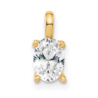 14K Yellow Gold 0.50 Carat Lab Grown Diamond VS SI+ G+ Complete Oval Solitaire Pendant view 1