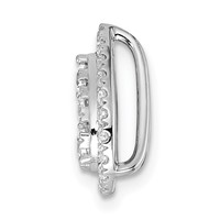 14K White Gold 0.62 Carat Lab Grown Diamond VS SI+ G+ Complete Teardrop Halo Chain Slide Pendant view 2
