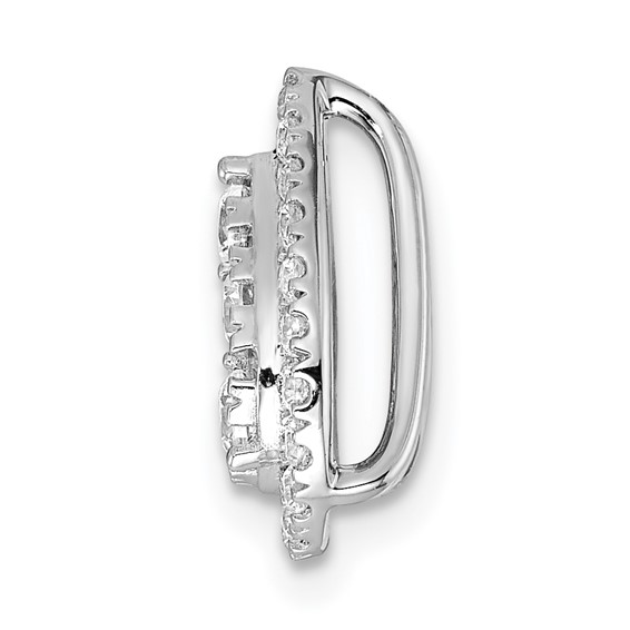 14k White Gold 5/8 carat Lab Grown Diamond VS/SI+ G+ Complete Teardrop Halo Chain Slide Pendant