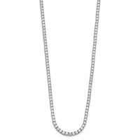 14K White Gold 10 Carat Certified Lab Grown Diamond VS+ F+ Complete Tennis Necklace, 16" view 2