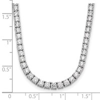 14K White Gold 10 Carat Certified Lab Grown Diamond VS+ F+ Complete Tennis Necklace, 16" view 4