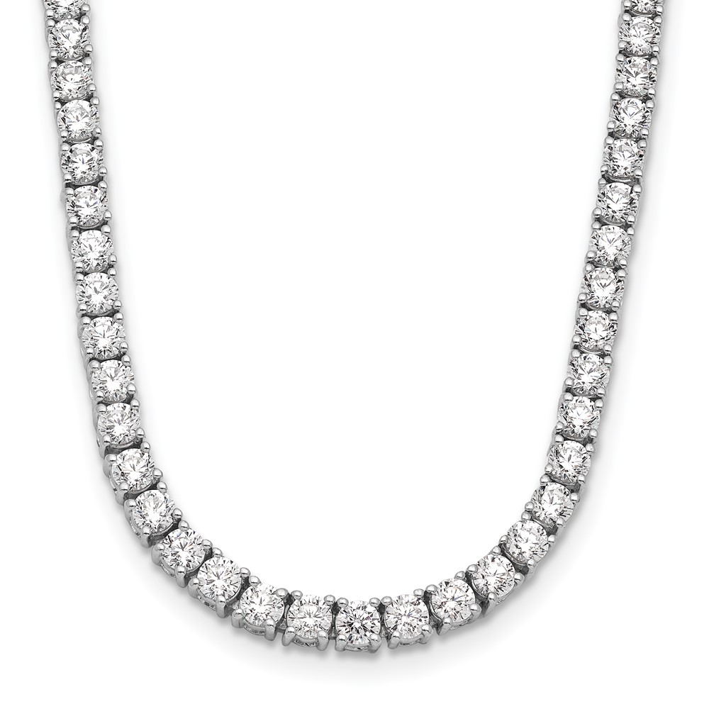 14K White Gold 10 Carat Certified Lab Grown Diamond VS+ F+ Complete Tennis Necklace, 16"