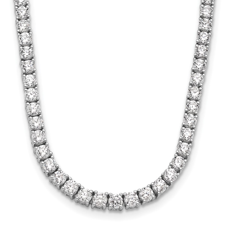 14k White Gold 10 carat Lab Grown Diamond VS/SI+ G+ Complete 16 inch Tennis Necklace