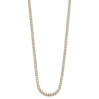 14K Yellow Gold 10 Carat Lab Grown Diamond VS+ F+ Complete Tennis Necklace, 16" view 2
