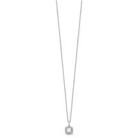 10K White Gold 0.25 Carat Lab Grown Diamond VS SI+ G+ and Created Opal Complete Pendant Necklace, 18" view 2